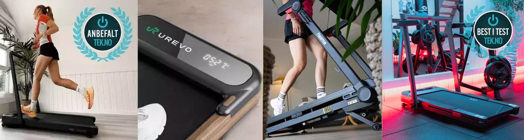 Best i test tredemøller hos Multitrend Tredemøller og gåmøller til hjemmetrening - Urevo Strol 2S Pro anbefalt fra Tek.no, Heime M5 med 18% stigning, Oyeet YT104 best i test